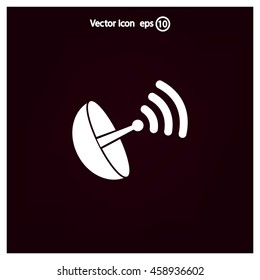 Radar satellite dish - Vector icon