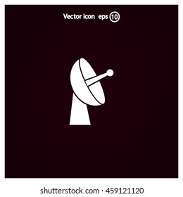 Radar satellite dish - Vector icon
