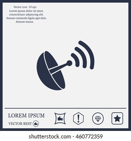 Radar satellite dish - Vector icon