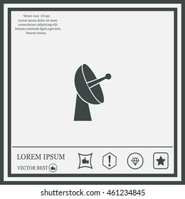 Radar satellite dish - Vector icon