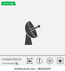 Radar satellite dish - Vector icon