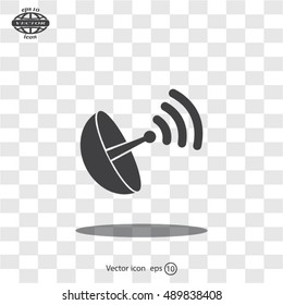 Radar satellite dish - Vector icon