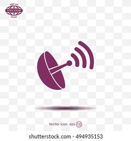 Radar satellite dish - Vector icon