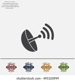 Radar satellite dish - Vector icon