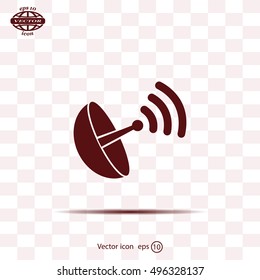 Radar satellite dish - Vector icon