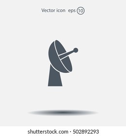 Radar satellite dish - Vector icon