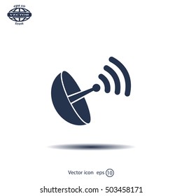 Radar satellite dish - Vector icon