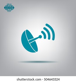 Radar satellite dish - Vector icon