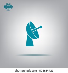 Radar satellite dish - Vector icon