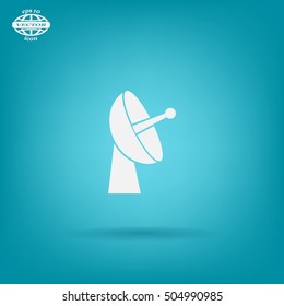 Radar satellite dish - Vector icon