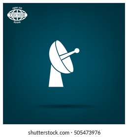 Radar satellite dish - Vector icon