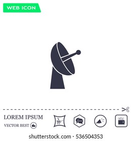 Radar satellite dish - Vector icon