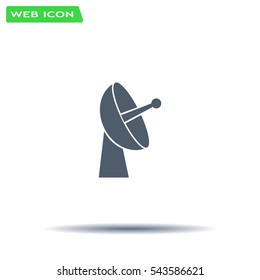 Línea satelital del radar - Icono del vector