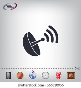 Radar satellite dish - Vector icon