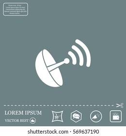 Radar satellite dish - Vector icon