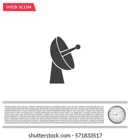 Radar satellite dish - Vector icon