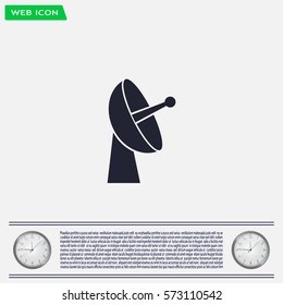 Radar satellite dish - Vector icon