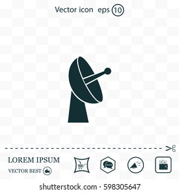 Radar satellite dish - Vector icon