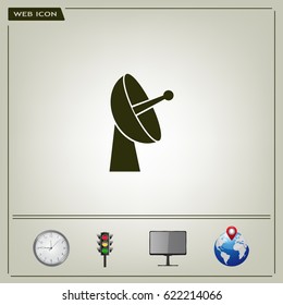 Radar satellite dish - Vector icon