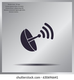 Radar satellite dish - Vector icon