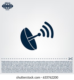 Radar satellite dish - Vector icon