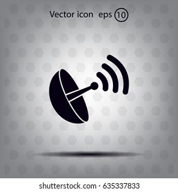 Radar satellite dish - Vector icon