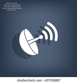 Radar satellite dish - Vector icon