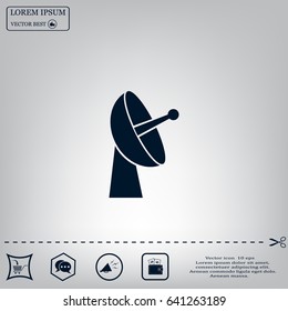 Radar satellite dish - Vector icon