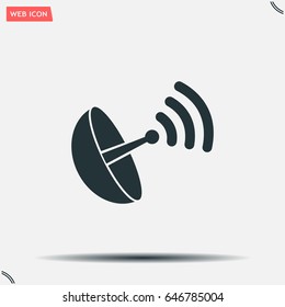 Radar satellite dish - Vector icon