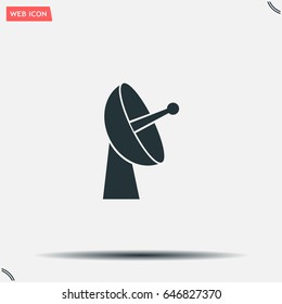 Radar satellite dish - Vector icon