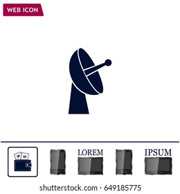 Radar satellite dish - Vector icon