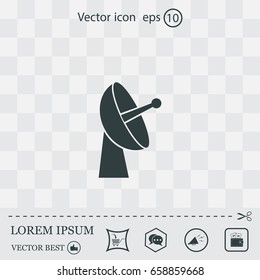Radar satellite dish - Vector icon