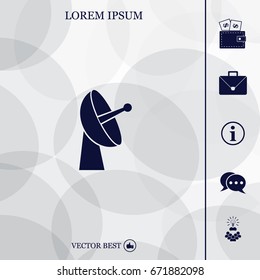 Radar satellite dish - Vector icon