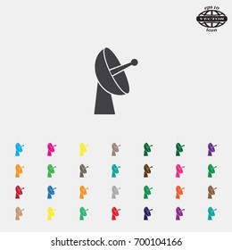Radar satellite dish - Vector icon