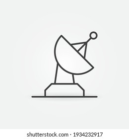 Radar Satellite Dish vector thin line concept simple icon or design element