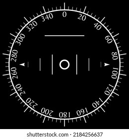 Radar scale for movement and flight on a black background.