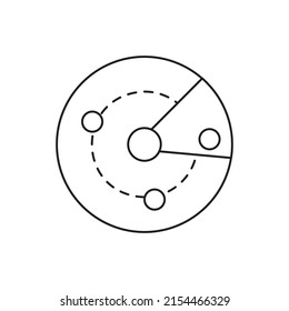 Radar, scan, sonar icon line style icon, style isolated on white background