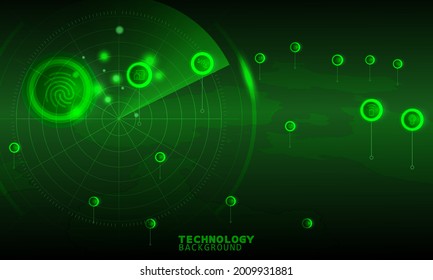 Radar Scan technology concept. technology background. neon effect. circuit board concept. Hi-tech digital technology.