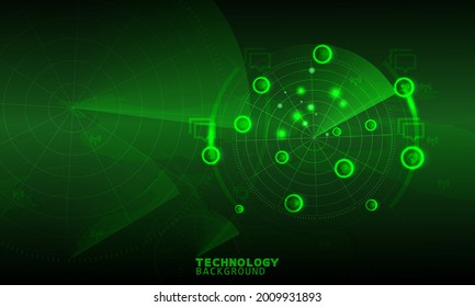 Radar Scan technology concept. technology background. neon effect. circuit board concept. Hi-tech digital technology.
