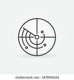 Radar or Scan vector concept round icon or sign in outline style