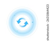 Radar scanning illustration with circular gradient and rotating arrow in the center. representing device detection, nearby user tracking, location scanning, or Bluetooth search features in apps ui