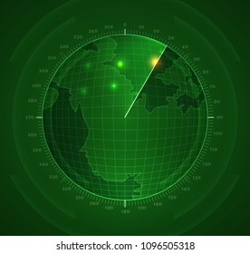 the radar scans the space. vector concept of security and search