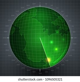 the radar scans the space. vector concept of security and search