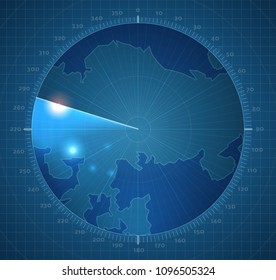 the radar scans the space. vector concept of security and search