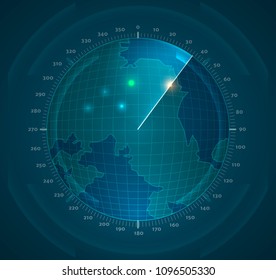 the radar scans the space. vector concept of security and search