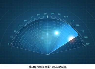 the radar scans the space. vector concept of security and search