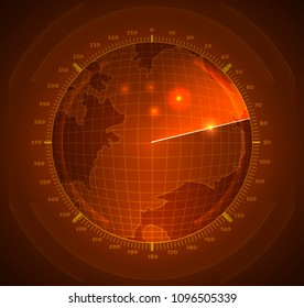 the radar scans the space. vector concept of security and search