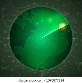 the radar scans the space. vector concept of security and search