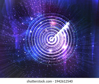pantalla de radar con fondo vectorial de ilustración abstracta
