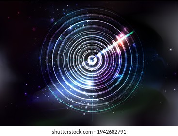 pantalla de radar con fondo vectorial de ilustración abstracta
